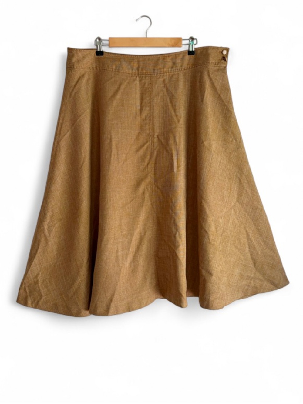 Avenue Brown A Line Flared Midi Skirt Size 18